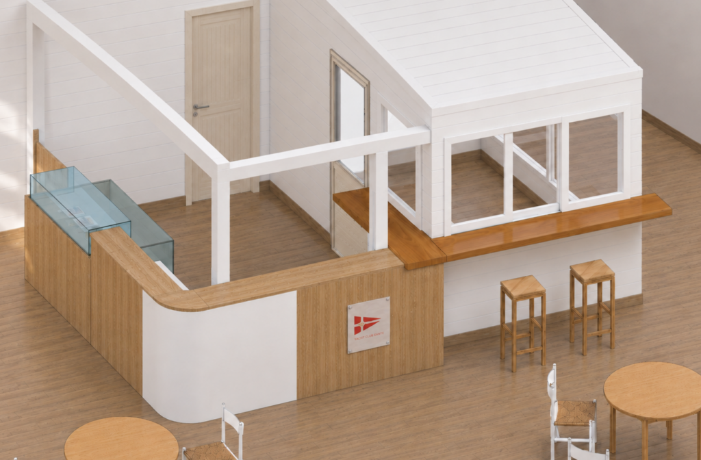 Arredo Negozi su misura Treante Render base nautica