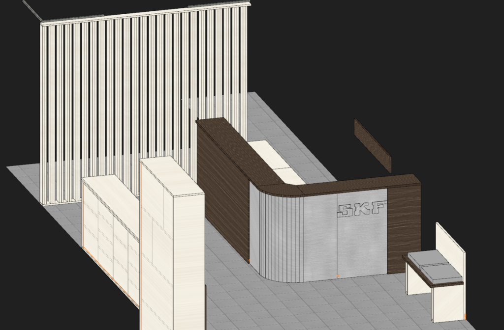 Arredo Negozi su misura Treante SKF render